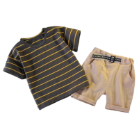 boys striped short sleeves + shorts